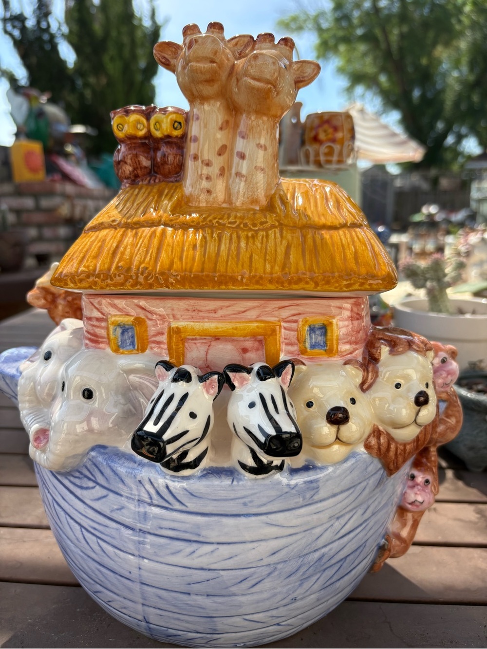 Ceramic Noah's Ark Cookie Jar - Multicolor As Is